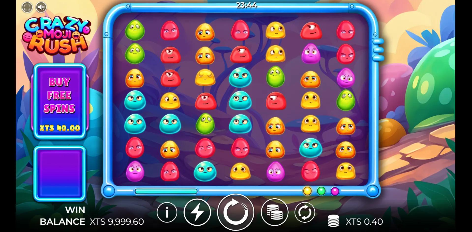 Crazy Moji Rush slot gameplay screenshot