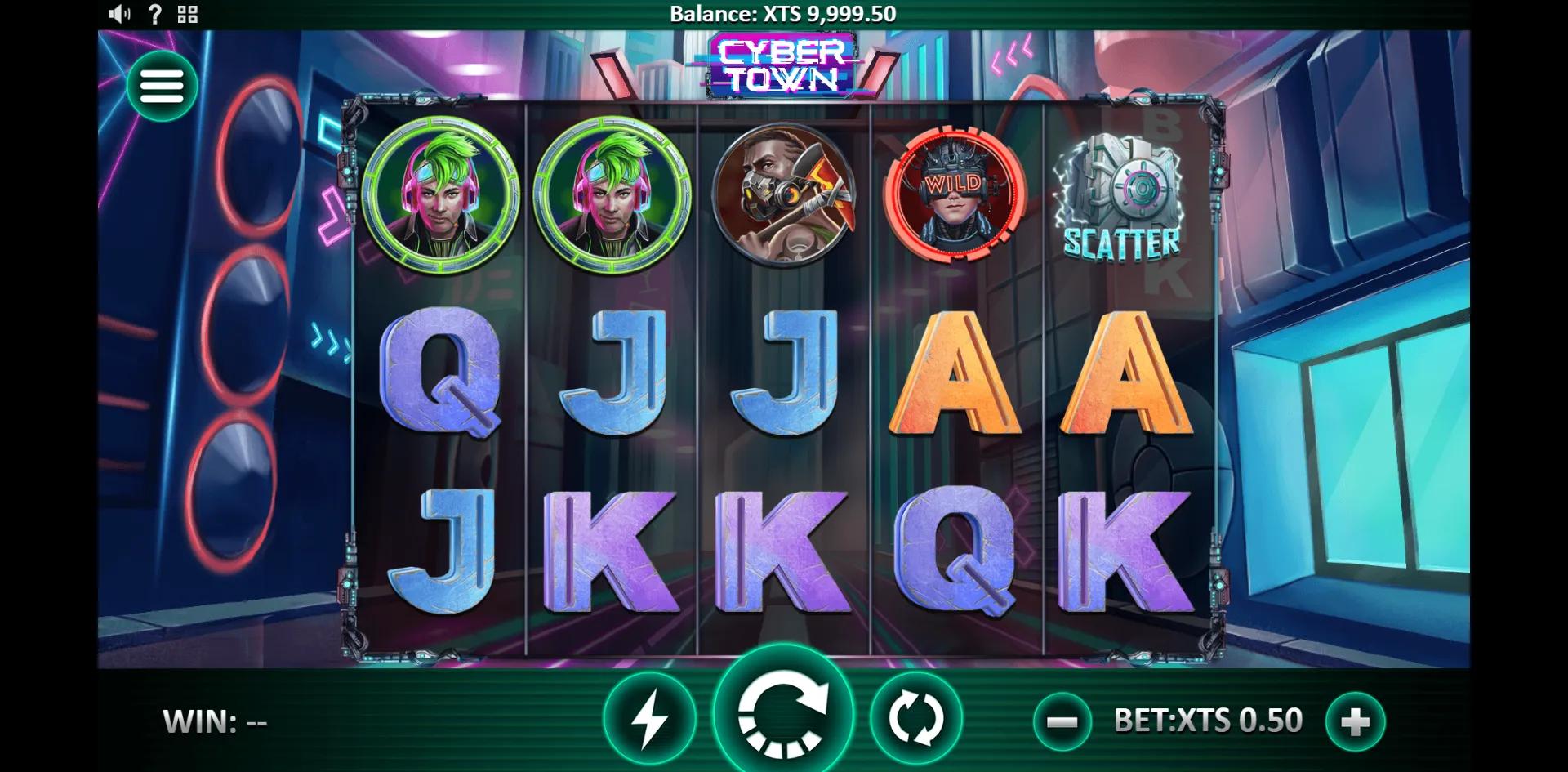 Cyber Town slot gameplay screenshot