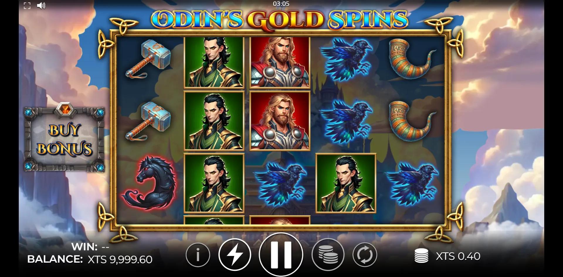 Odin's Gold Spins slot gameplay screenshot