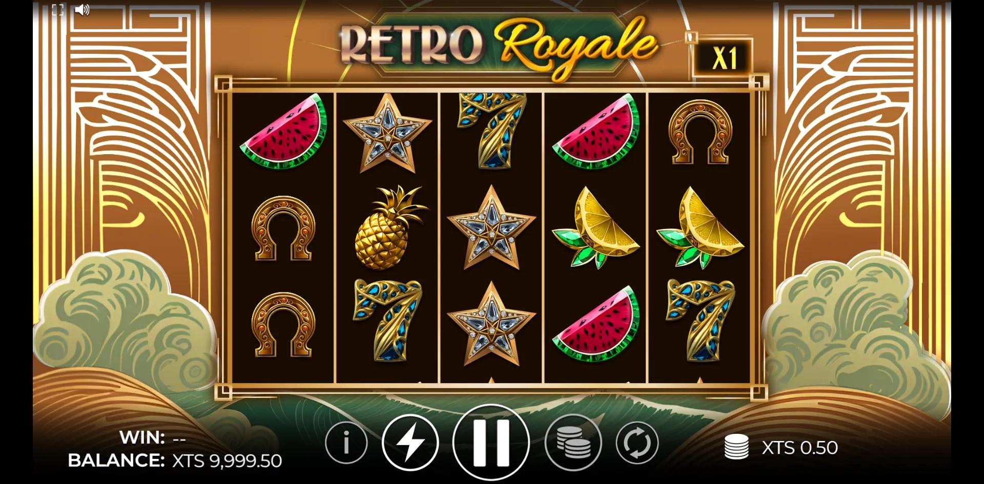 Retro Royale slot gameplay screenshot