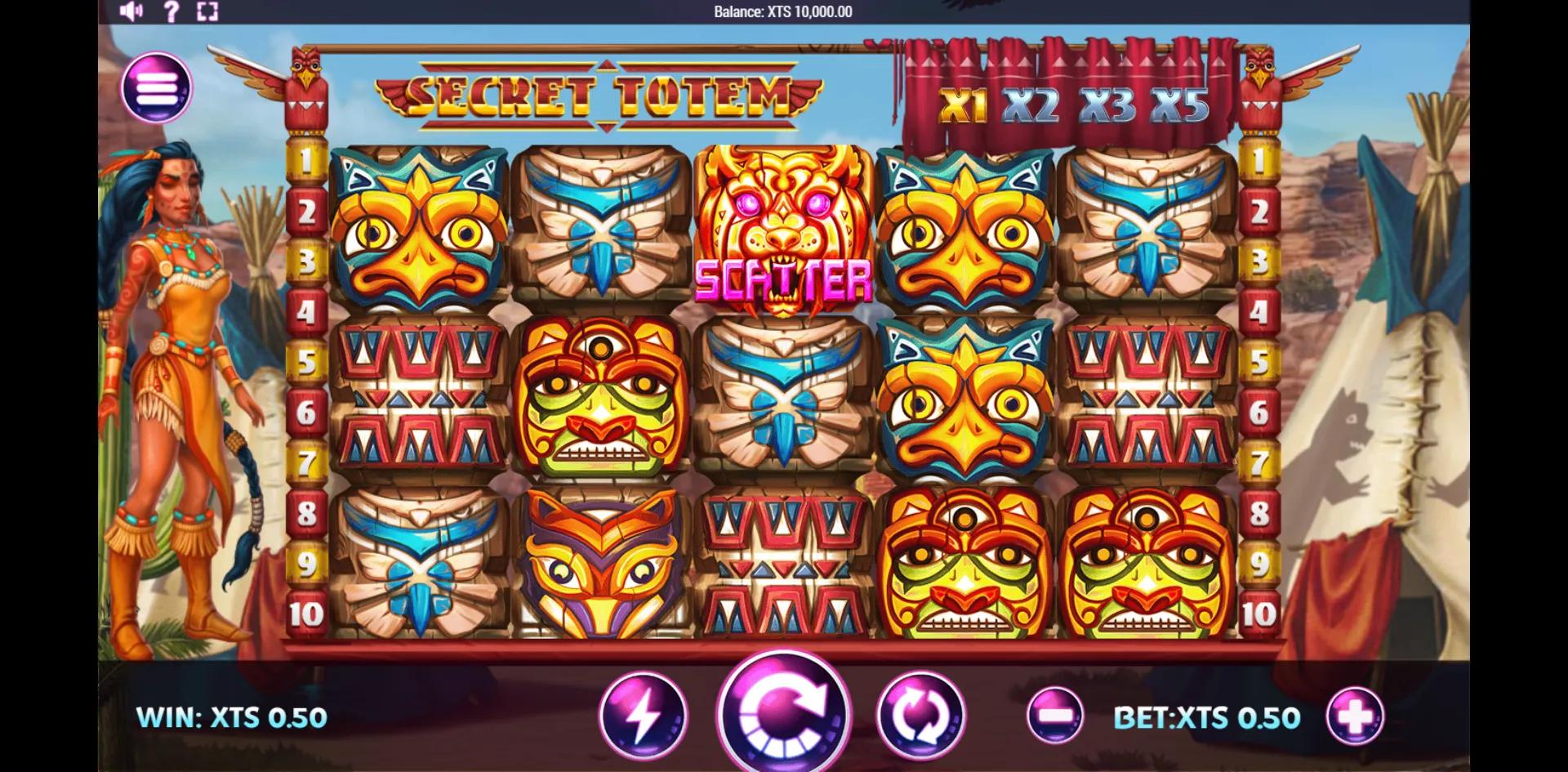Secret Totems slot gameplay screenshot