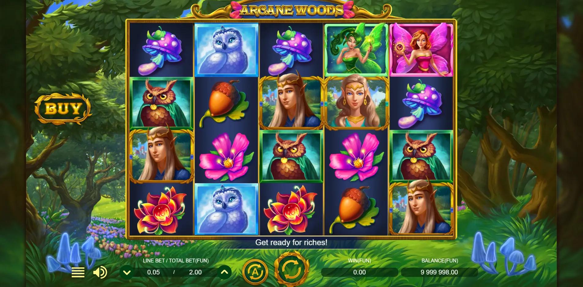 Arcane Woods slot gameplay screenshot