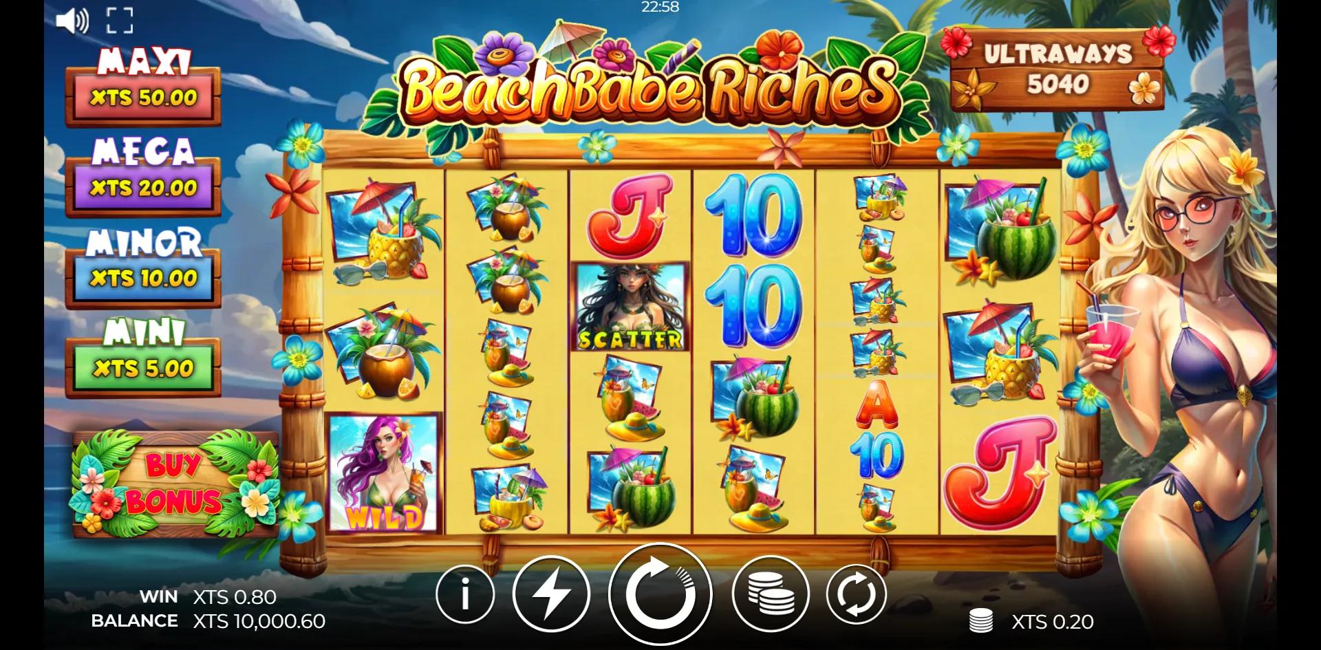 Beach Babe Riches slot gameplay screenshot