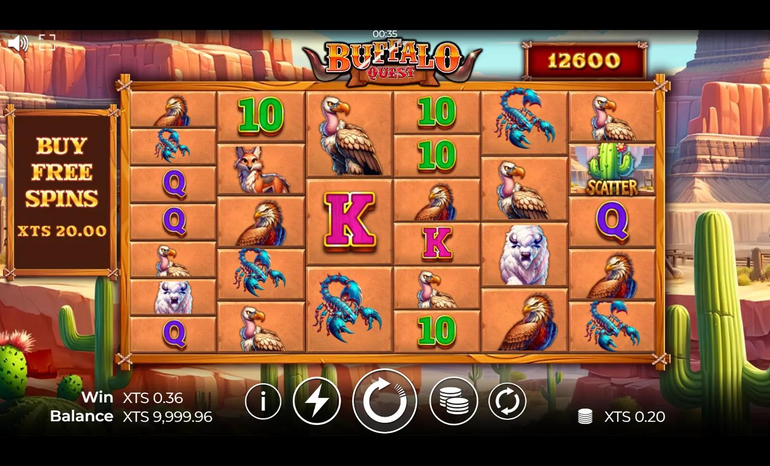 Buffalo Quest slot gameplay screenshot