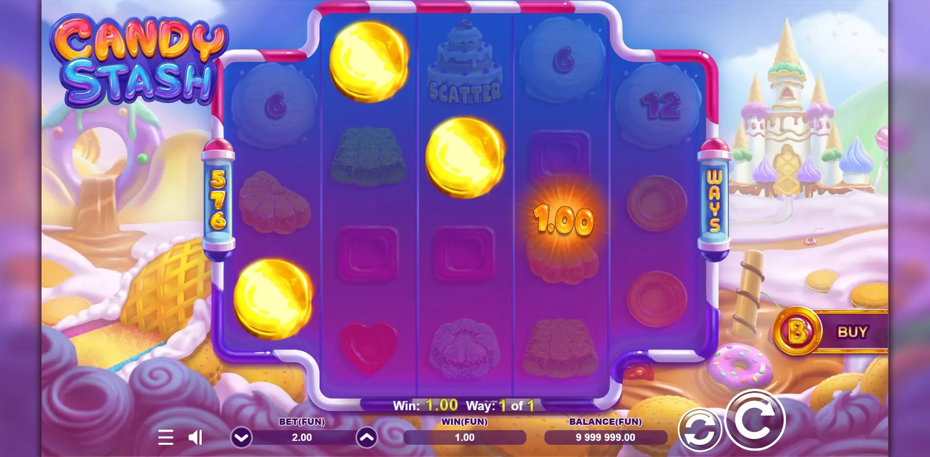 Candy Stash slot gameplay screenshot