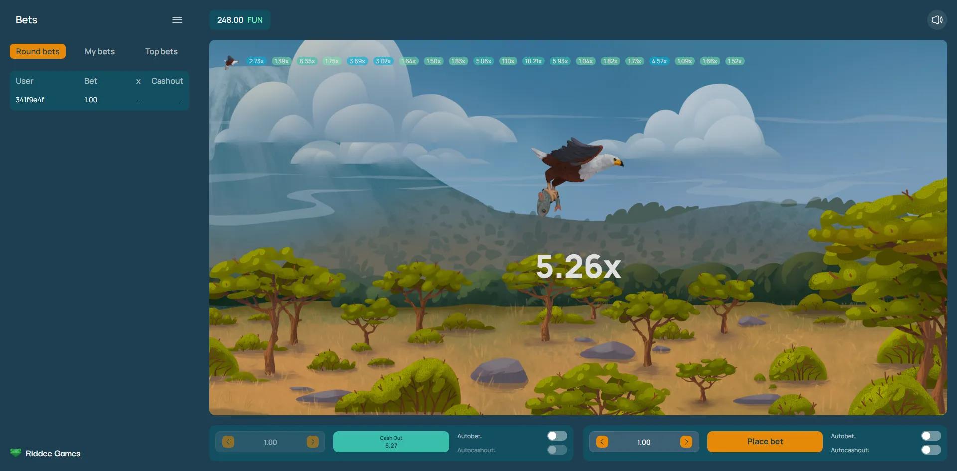 Eagle Of Fortune slot gameplay screenshot