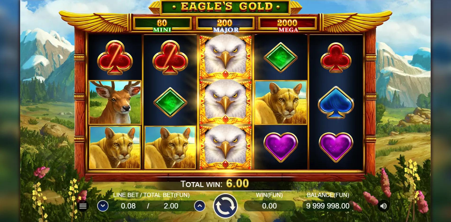 Eagle's Gold slot gameplay screenshot