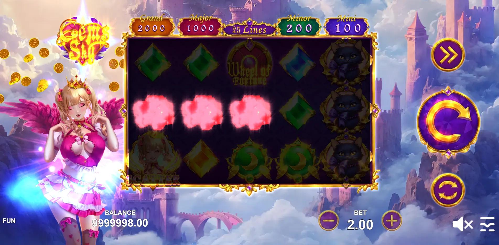 Gems Sky slot gameplay screenshot