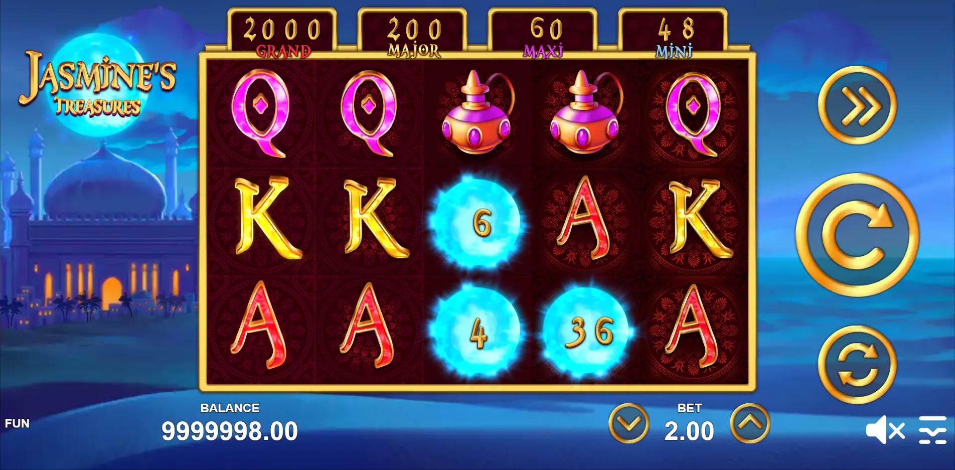 Jasmine's Treasures slot gameplay screenshot