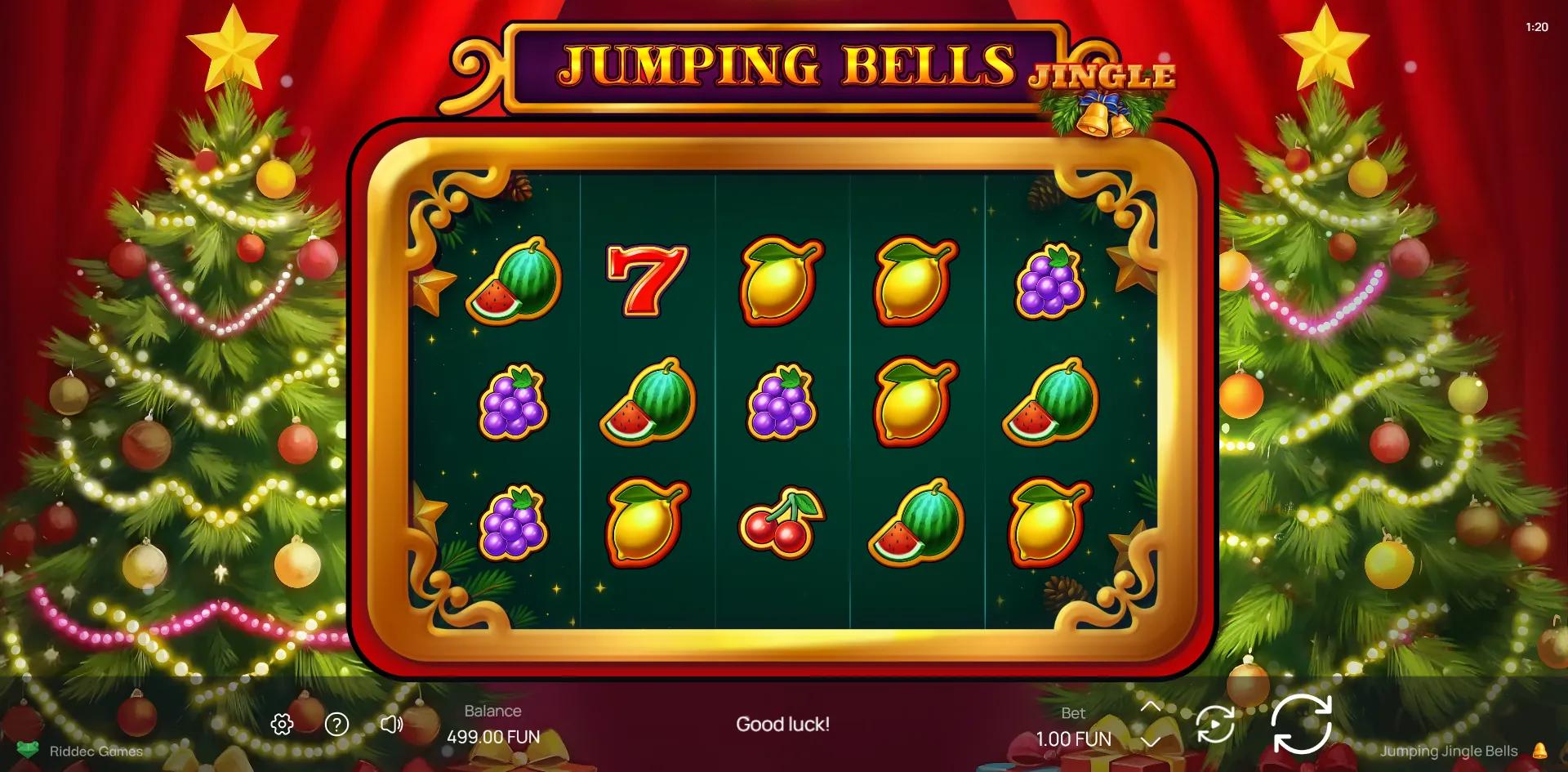 Jumping Jingle Bells slot gameplay screenshot