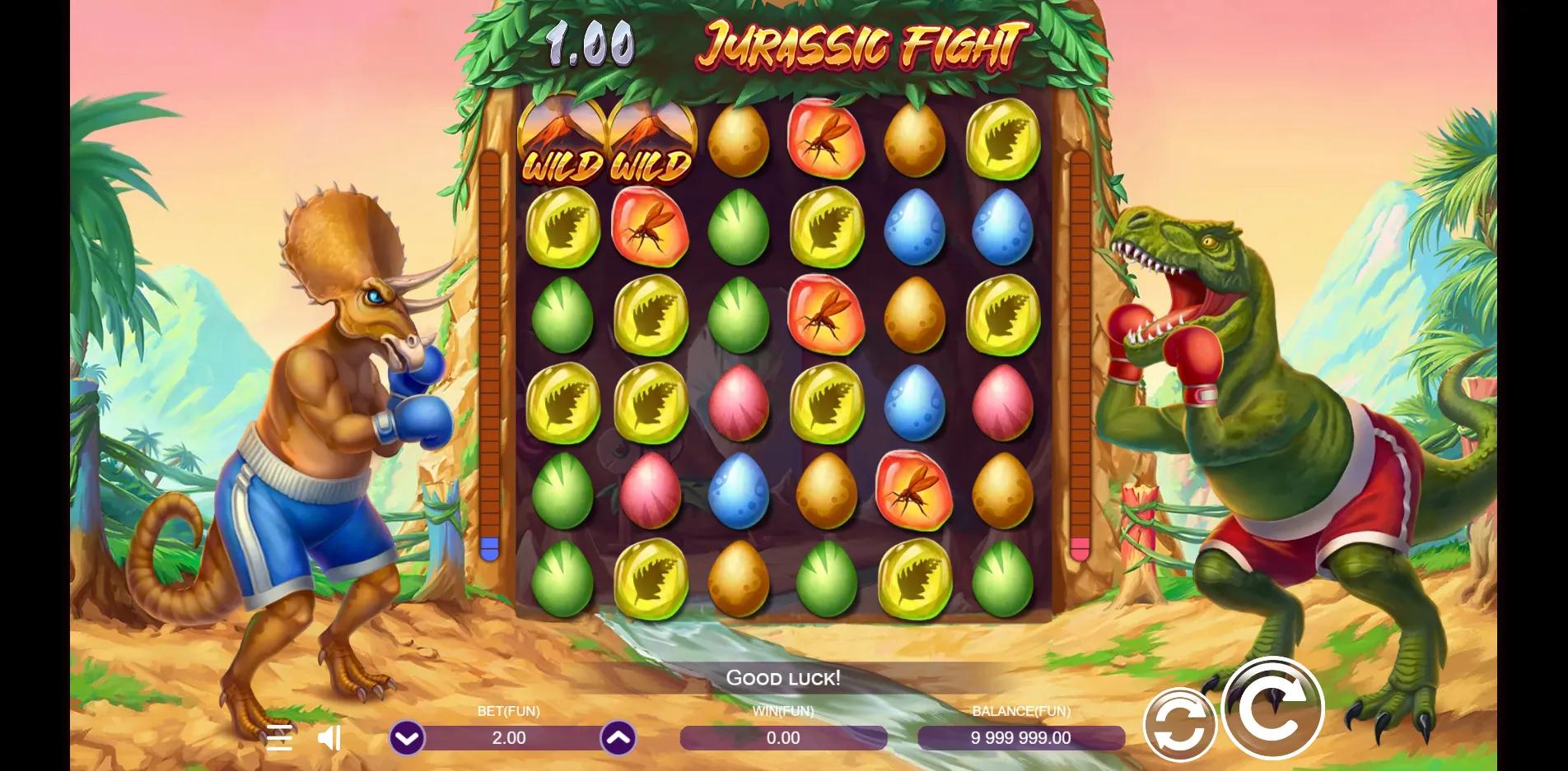 Jurassic Fight slot gameplay screenshot