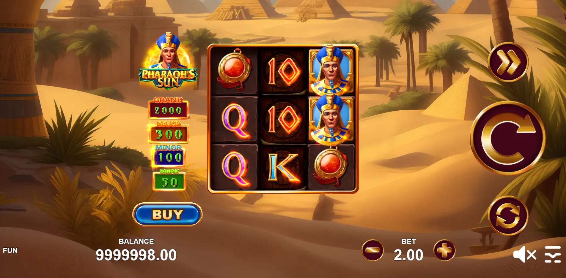 Pharaoh's Sun slot gameplay screenshot