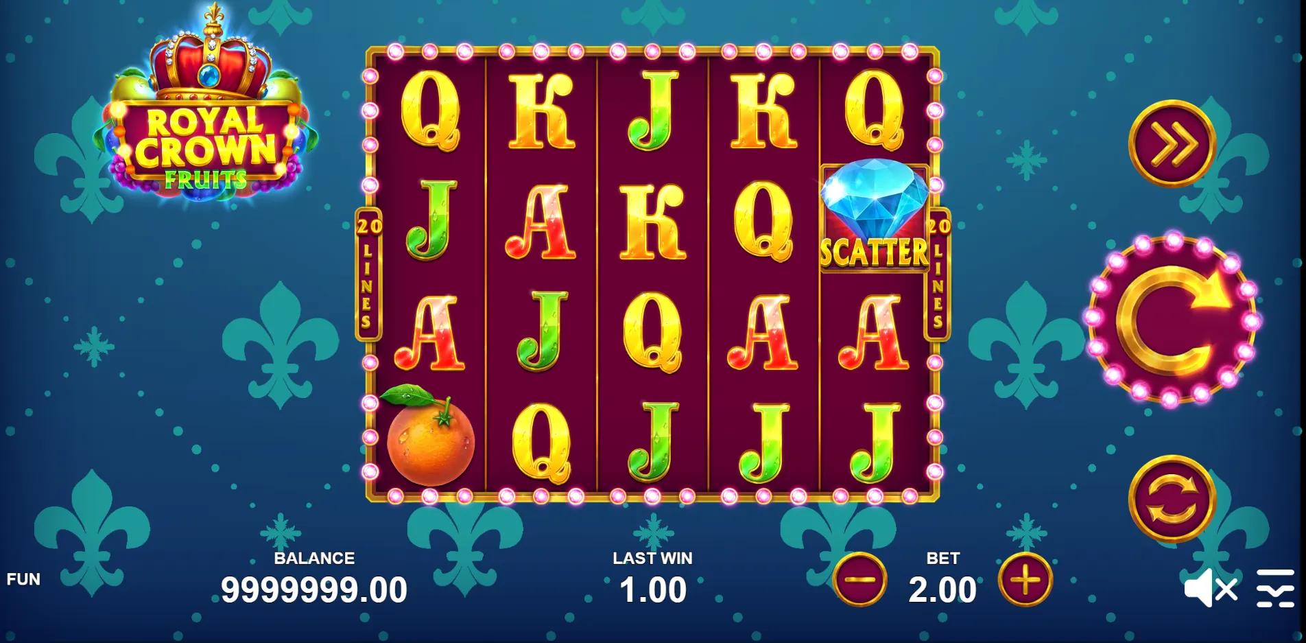 Royal Crown Fruits slot gameplay screenshot