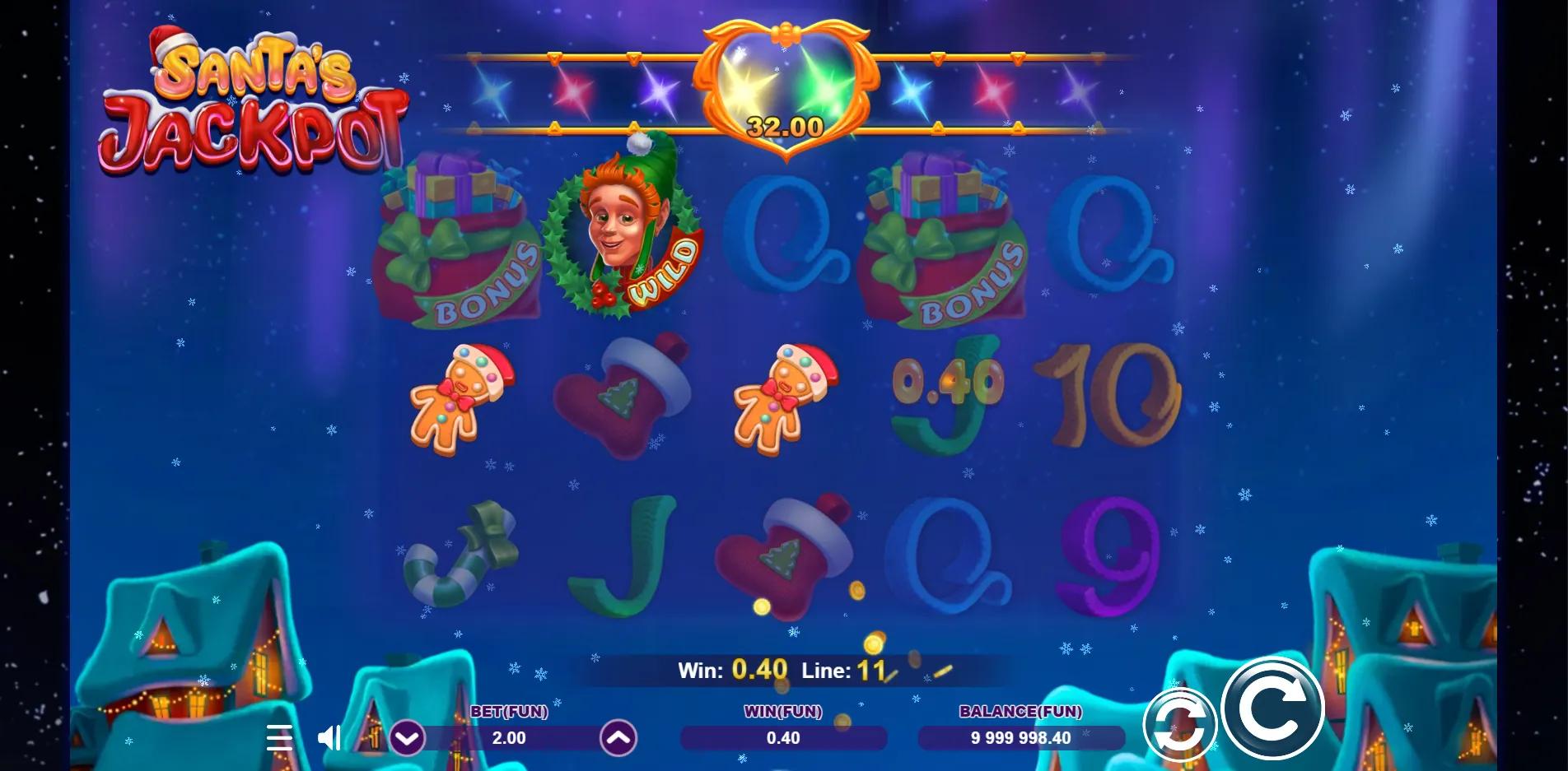 Santa's Jackpot slot gameplay screenshot