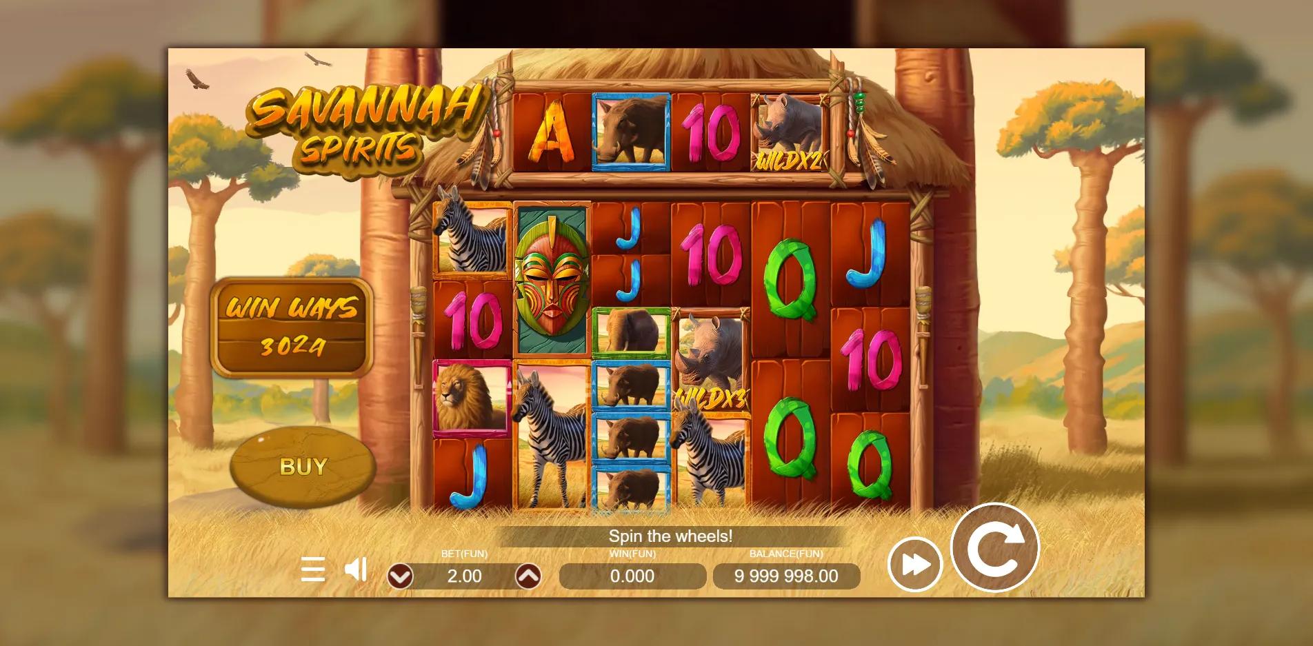 Savannah Spirits slot gameplay screenshot