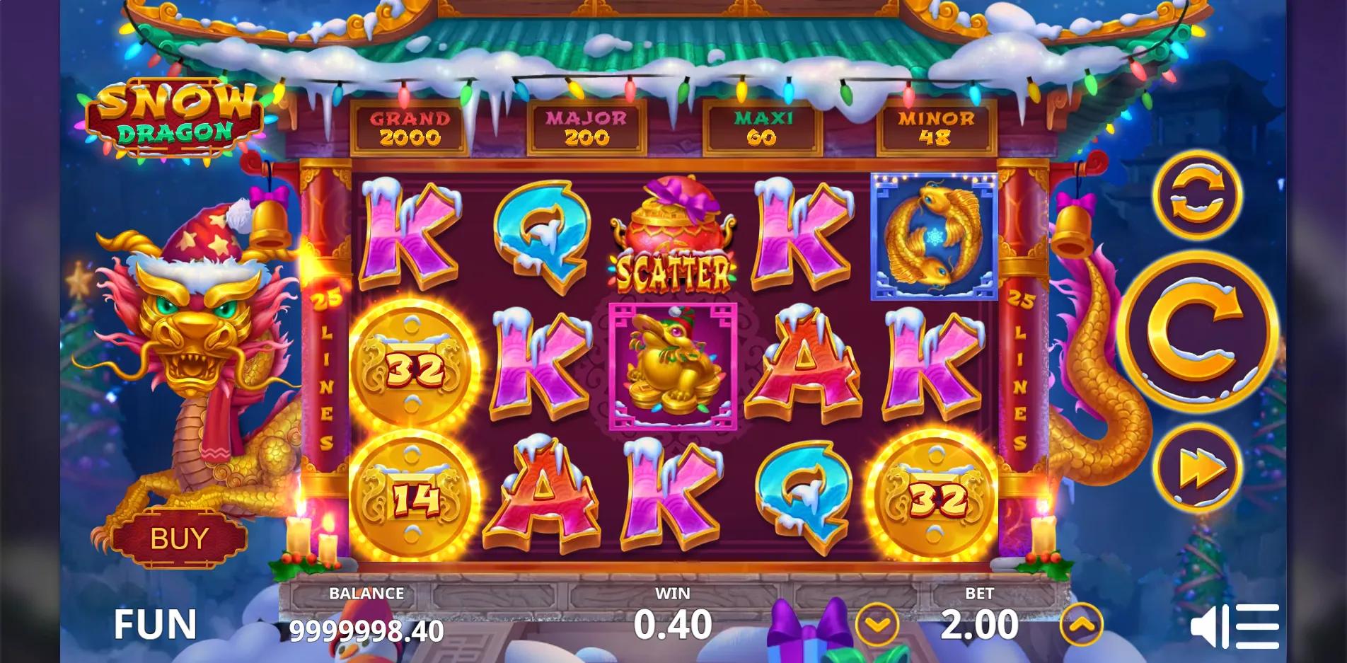 Snow Dragon slot gameplay screenshot