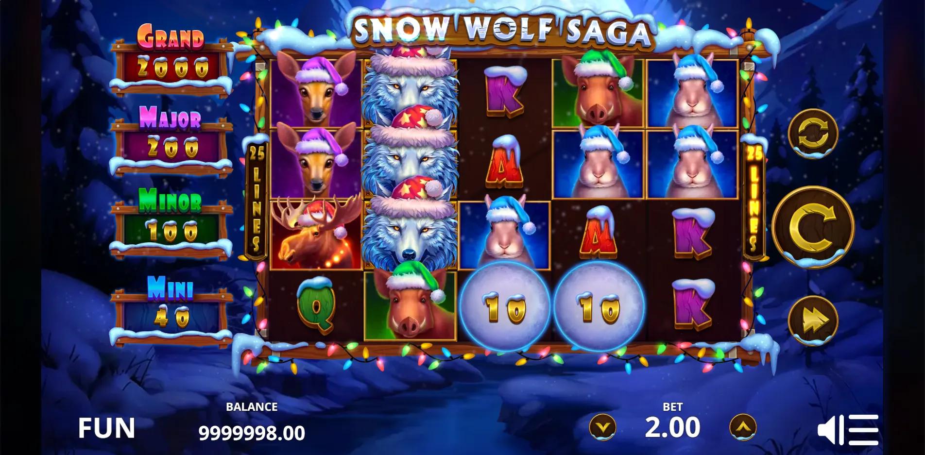 Snow Wolf Saga slot gameplay screenshot