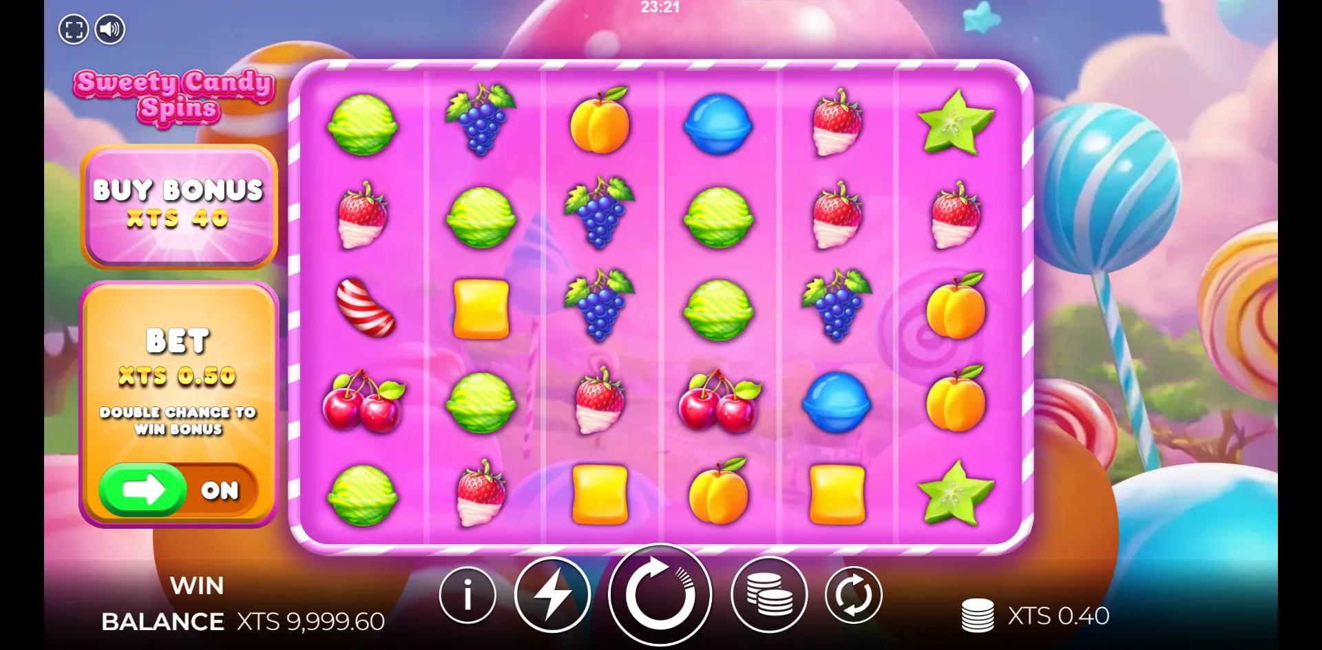 Sweety Candy Spins slot gameplay screenshot