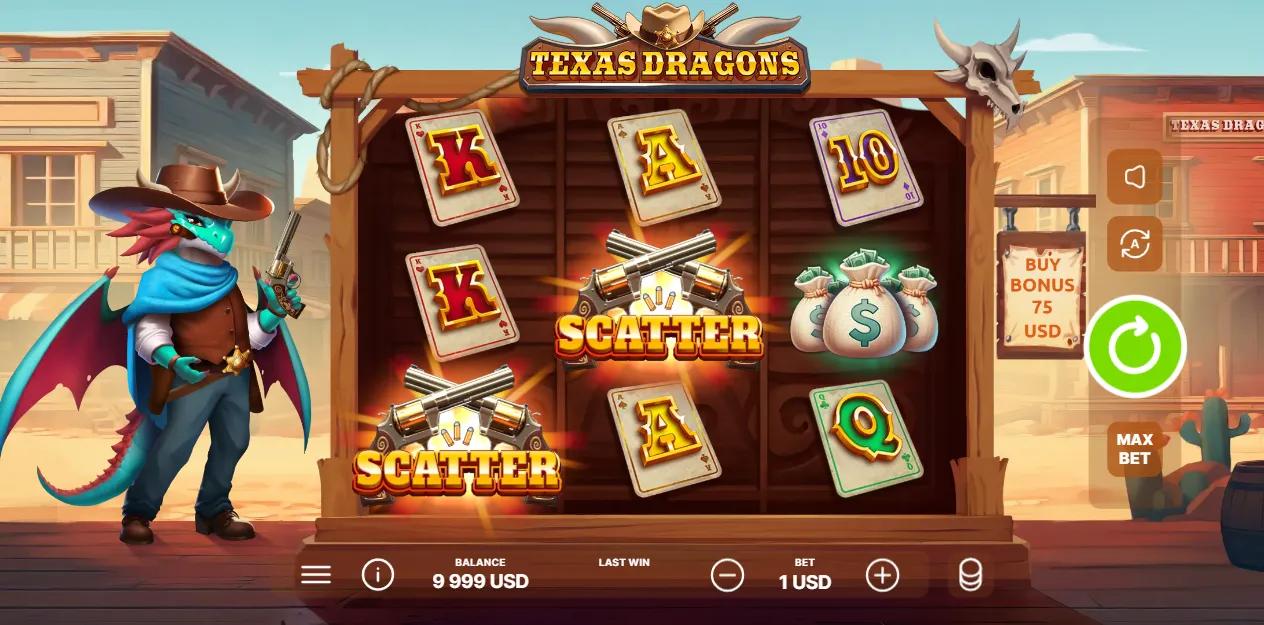 Texas Dragons slot gameplay screenshot