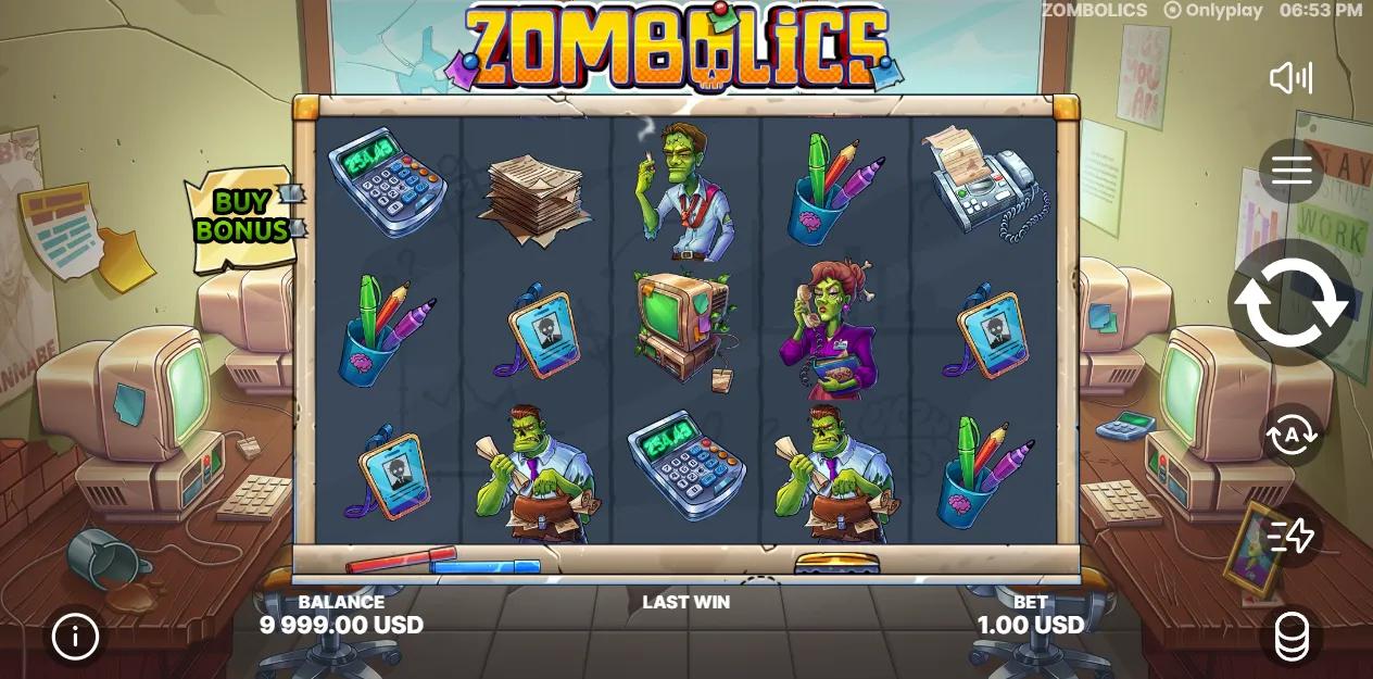 Zombolics slot gameplay screenshot